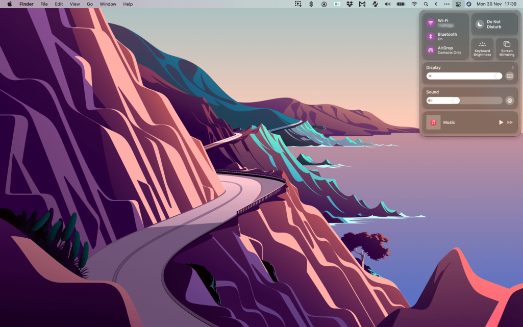 Big-Sur Control Centre