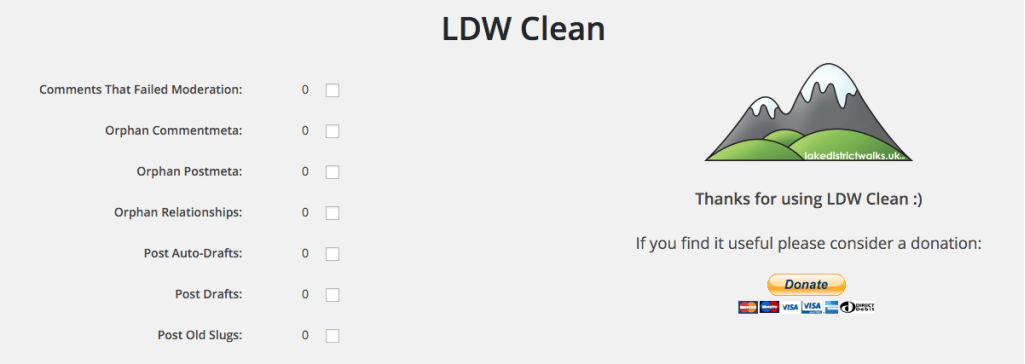 LDW Clean WordPress Dashboard Screenshot
