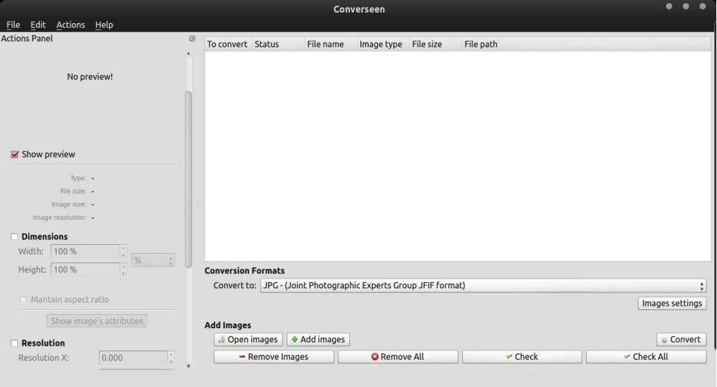 Converseen GUI Converseen GUI